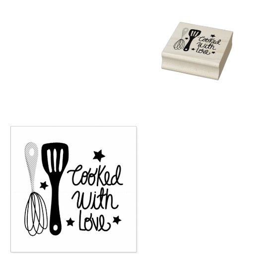 Gekookt met Liefde Rubberstempel (Gestempeld)