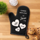 Gekookt met liefde Zwart & Wit Gepersonaliseerd Ovenwant (Top down)