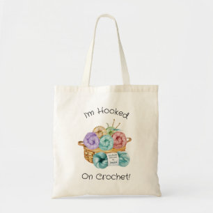 Gekookt op gepersonaliseerd haakwerk tote bag