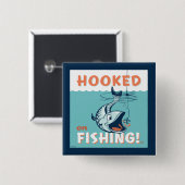 Gekookt op Gevist Vierkante Button 5,1 Cm (Voorkant /achterkant)