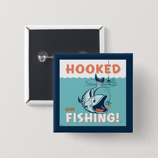 Gekookt op Gevist Vierkante Button 5,1 Cm (Voorkant /achterkant)