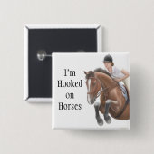 Gekookt op paardenpin vierkante button 5,1 cm (Voorkant /achterkant)