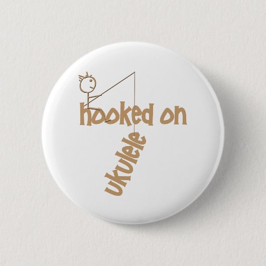 Gekookt op Ukulele Ronde Button 5,7 Cm (Voorkant)