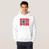 Gekookt overhemd met vlag van Noorwegen Hoodie (Voorkant volledig)