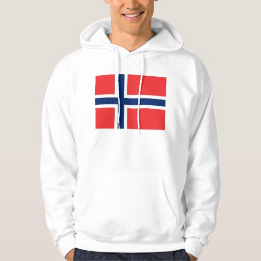 Gekookt overhemd met vlag van Noorwegen Hoodie (Voorkant)