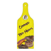 Gekookt rood vlees glas snijplank (met handvat) (Voorkant)