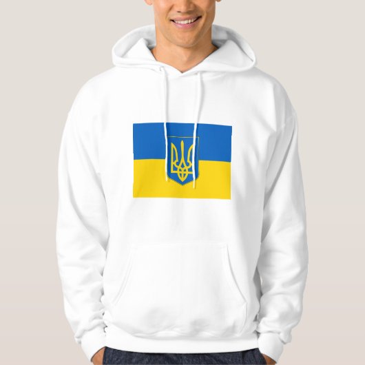 Gekookt Sweatshirt met vlag Oekraïne (Voorkant)