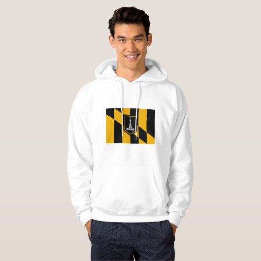 Gekookt Sweatshirt met vlag van Baltimore, Marylan (Voorkant volledig)