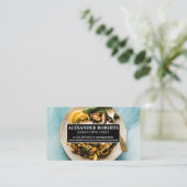 Gekookt vlees op Dish Visitekaartje (Staand voorkant)