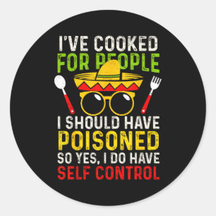 Gekookt voor mensen zou giftig moeten zijn ronde sticker