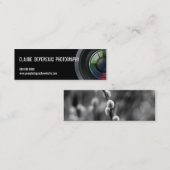 Gekookte camera lens-fotografen mini visitekaartje (Voorkant / Achterkant)