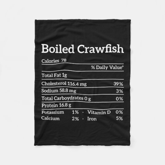 Gekookte Crawfish Nutrition Facts Food Matching Ma Fleece Deken (Voorkant)