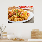 Gekookte deegwaren cavatappi met groentesaus poster (Keuken)