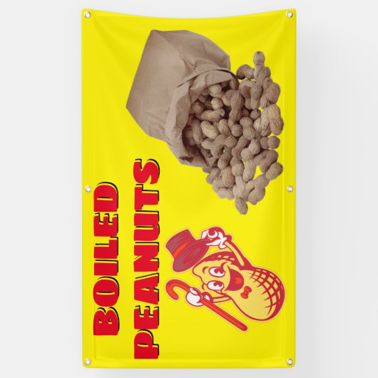 Gekookte grondnoten voor verkoophek spandoek (Verticaal)