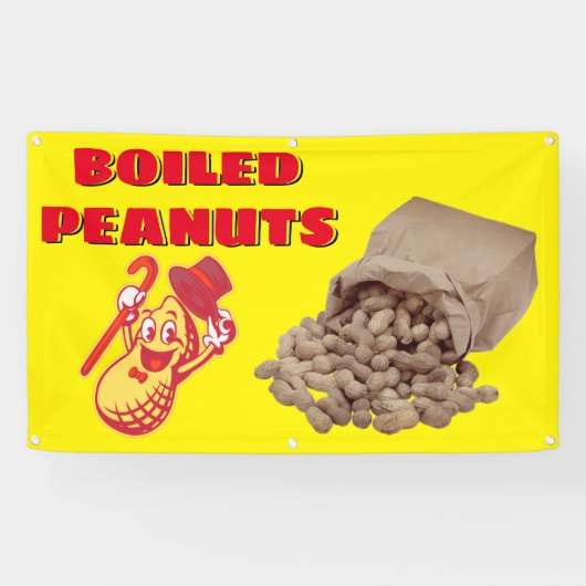 Gekookte grondnoten voor verkoophek spandoek (Horizontaal)