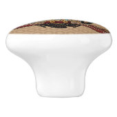 Gekookte kippen - Art Deco Turquoise en Gold Beads Keramische Knop (Zijkant)