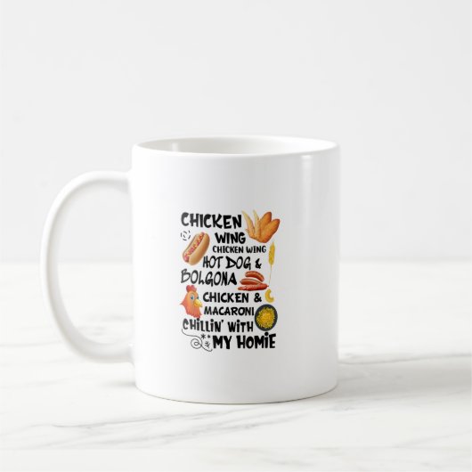 Gekookte kippen Wing Chicken Wing Hot Dog Bologna  Koffiemok (Links)
