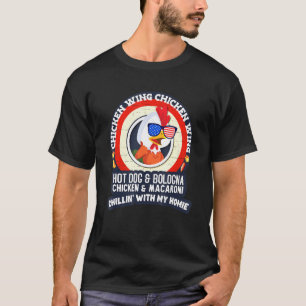 Gekookte kippen Wing Chicken Wing Hot Dog Bologna T-shirt
