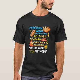 Gekookte kippen Wing Chicken Wing Hot Dog Bologna T-shirt