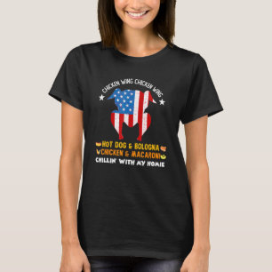 Gekookte kippen Wing Chicken Wing Hot Dog Bologna T-shirt