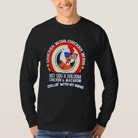 Gekookte kippen Wing Chicken Wing Hot Dog Bologna T-shirt (Voorkant)