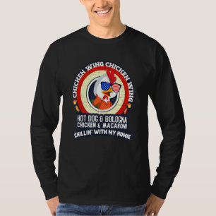 Gekookte kippen Wing Chicken Wing Hot Dog Bologna T-shirt