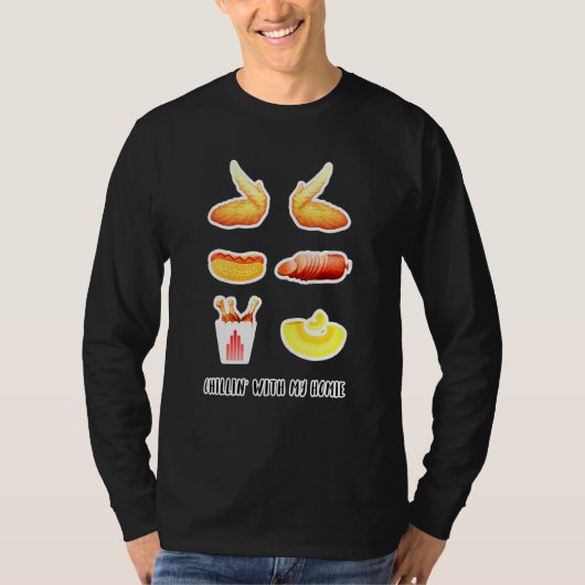 Gekookte kippen Wing Chicken Wing Hot Dog Bologna  T-shirt (Voorkant)