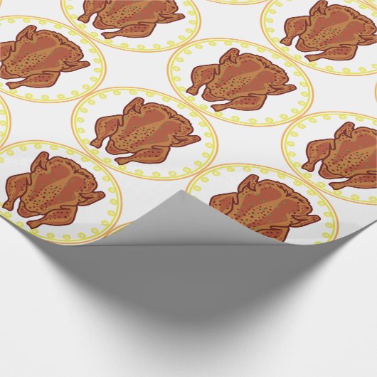 Gekookte kippenvector cadeaupapier (Hoek)