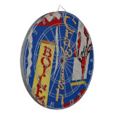 Gekookte krawvissen Abstract ontwerp Dartbord (Voorkant Links)