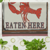 Gekookte kreeft hier gegeten en handdoek (Gevouwen)