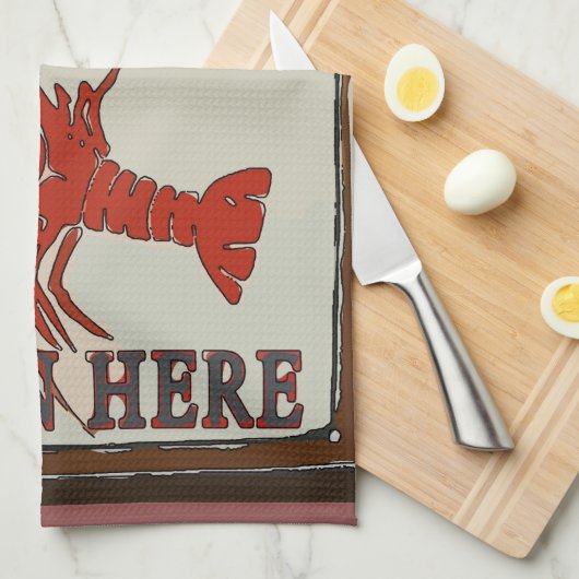 Gekookte kreeft hier gegeten en handdoek (Quarter Fold)