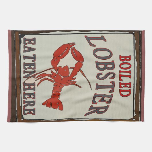 Gekookte kreeft hier gegeten en handdoek (Horizontaal)