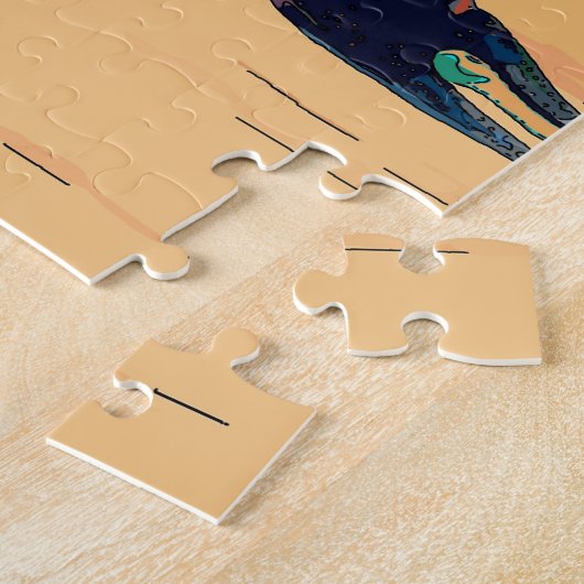 Gekookte kreeft op hout legpuzzel (Zijkant)