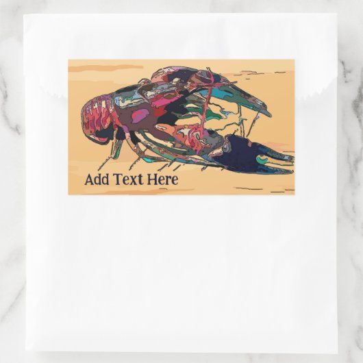 Gekookte kreeft op hout rechthoekige sticker (Tas)