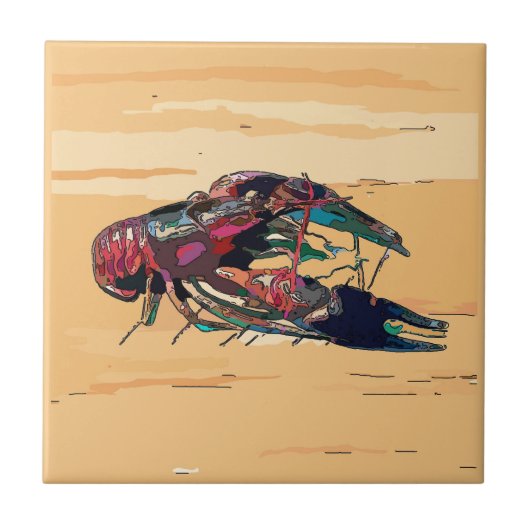 Gekookte kreeft op hout tegeltje (Voorkant)