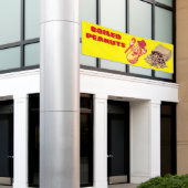 Gekookte Pinda's Te Koop Hek Groot Spandoek (Buitenkant Gebouw)