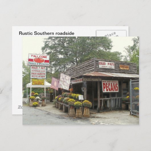 Gekookte pinda's Y'ALL COME Briefkaart (Voorkant / Achterkant)