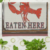 Gekookte rivierkreeft gegeten hier en handdoek (Gevouwen)