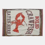 Gekookte rivierkreeft gegeten hier en handdoek (Horizontaal)