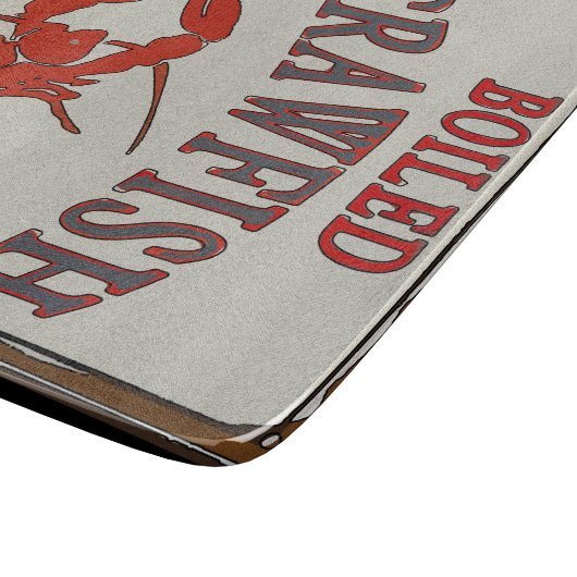 Gekookte rivierkreeft hier gegeten snijplank (Hoek)