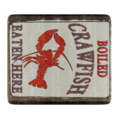 Gekookte rivierkreeft hier gegeten snijplank (Voorkant)