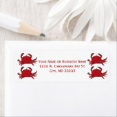 Gekookte Rode Hardshell Krabben Custom Naam of Bed Etiket (Insitu)