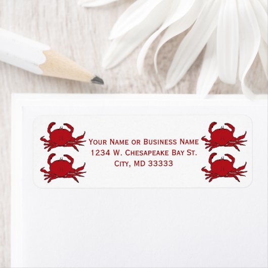 Gekookte Rode Hardshell Krabben Custom Naam of Bed Etiket (Insitu)