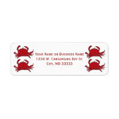 Gekookte Rode Hardshell Krabben Custom Naam of Bed Etiket (Voorkant)