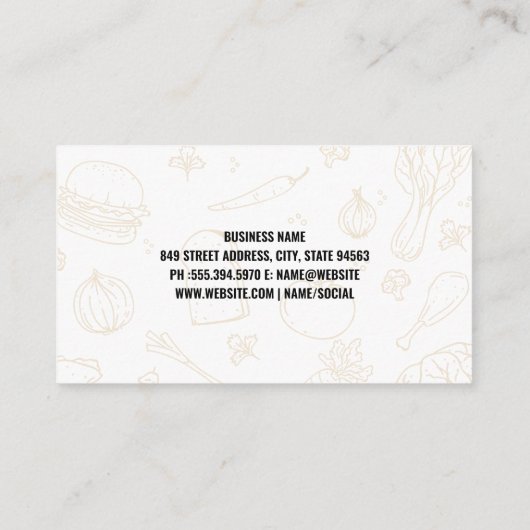 gekookte steaks | gegrild vlees visitekaartje (Achterkant)