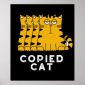 Gekopieerd kat Funny Animal Pun Dark BG Poster (Voorkant)