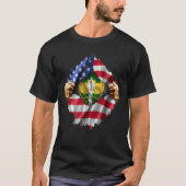 Gekopieerde Amerikaanse vlag Verborgen 43e Militai T-shirt (Voorkant)
