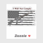 Gekopieerde VS vlag Ik zal niet voldoen AR15 gewee Sticker (Vel)