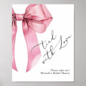 Gekoppeld aan liefde Pink Bow Favors Vrijgezellenf Poster (Voorkant)