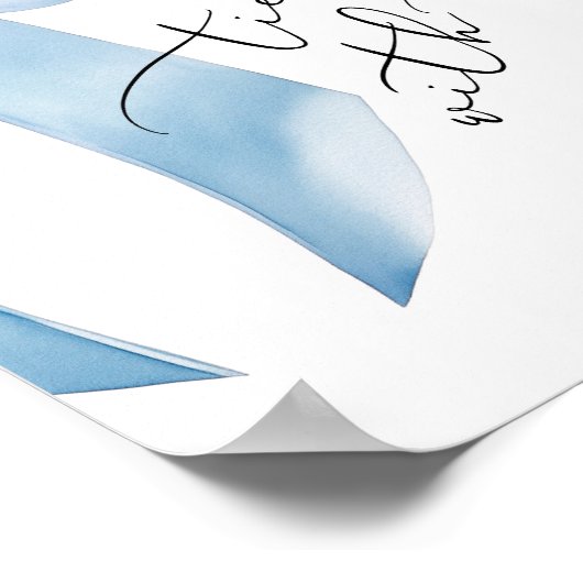 Gekoppeld aan Love Blue Bow Favors Vrijgezellenfee Poster (Hoek)